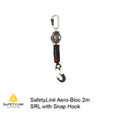 Safetylink AERO BLOC 2m Self Retracting Lifeline - Snap Hook (AEROBLOC2M-SH-KB)